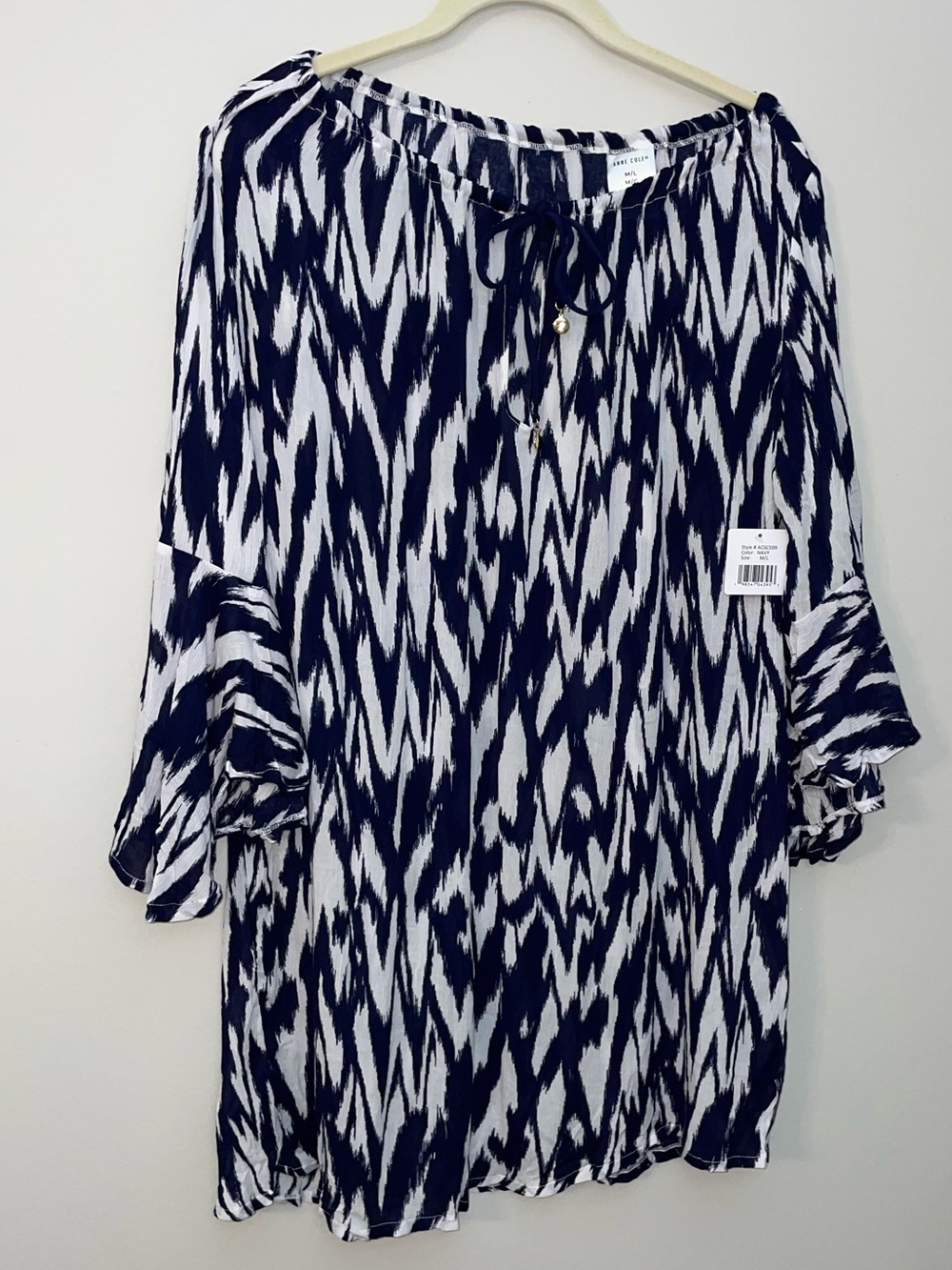 Anne Cole Women's Swim Cover Up  Size M/L NWT Navy Blue Print - Picture 4 of 6